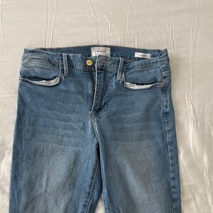 Frame Denim Light Blue Skinny Jeans - Subtle Fading